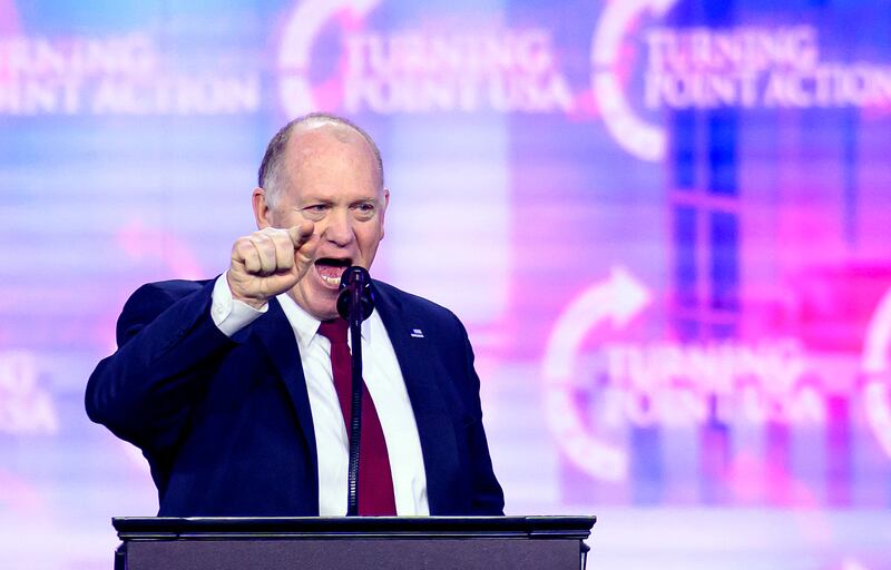 Incoming White House 'border czar' Tom Homan speaks during Turning Point's annual AmericaFest 2024 in Phoenix, Arizona, on December 22, 2024. (Photo by JOSH EDELSON / AFP) (Photo by JOSH EDELSON/AFP via Getty Images)