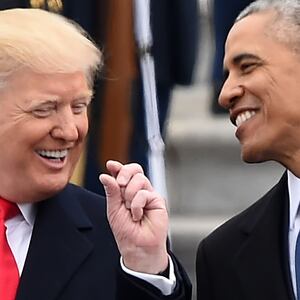US President Donald Trump and former President Barack Obama.