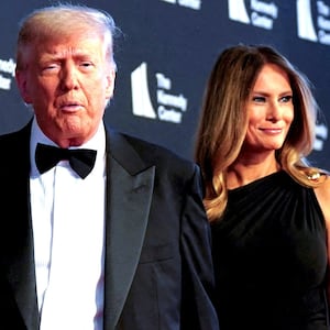 U.S. President Donald Trump and First Lady Melania Trump attend "Les Miserables" opening night at the Kennedy Center in Washington, D.C., U.S., June 11, 2025.