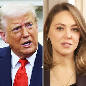 President Trump and CNN reporter Natasha Bertrand.