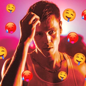 A photo illustration of Harris Dickinson.