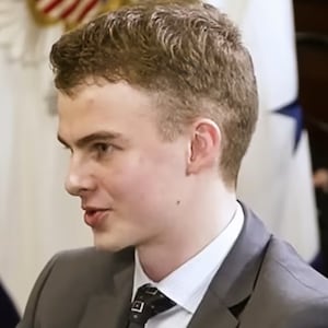 Edward Coristine during a Fox News interview in May.