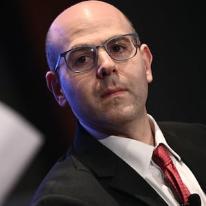 Chair of the Council of Economic Advisers, Stephen Miran, listens during the Hill & Valley Forum at the US Capitol Visitor Center Auditorium in Washington, DC, on April 30, 2025. (Photo by Brendan SMIALOWSKI / AFP) (Photo by BRENDAN SMIALOWSKI/AFP via Getty Images)