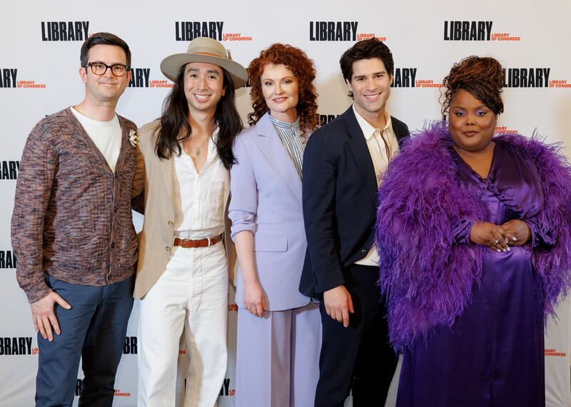 Richie Moriarty, Danielle Pinnock, Asher Grodman, Román Zaragoza and Rebecca Wisocky at the Library of Congress in Washington DC on April 9, 2024.