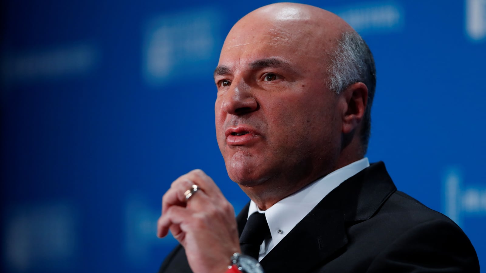 Kevin O'Leary Chairman, O'Shares ETFs; Television Personality, "Shark Tank" speaks during the Milken Institute's 22nd annual Global Conference in Beverly Hills, California.
