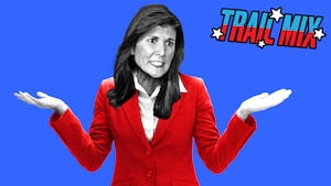 Nikki Haley shrugging