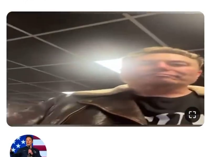 Musk awkwardly ending the livestream.