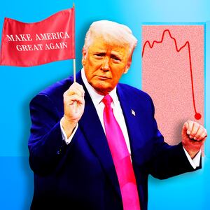 Donald Trump market crash celebration, photo illustration