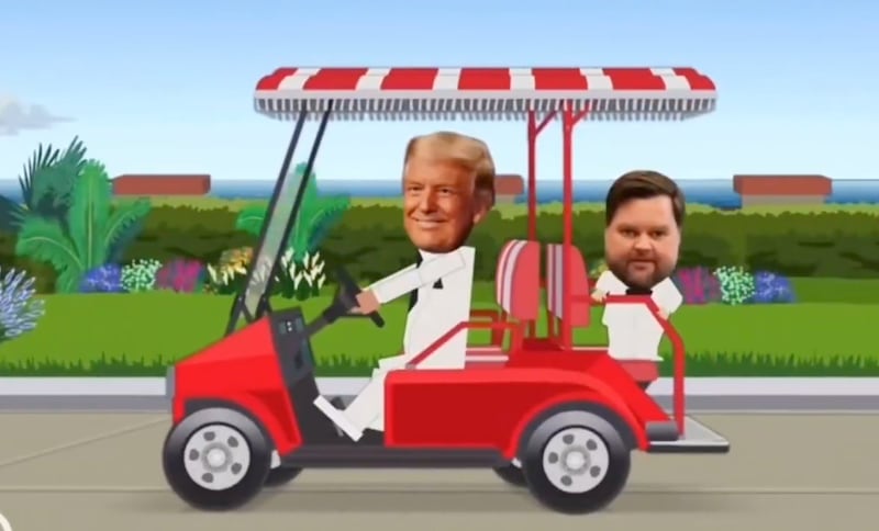 JD Vance and Donald Trump cartoon