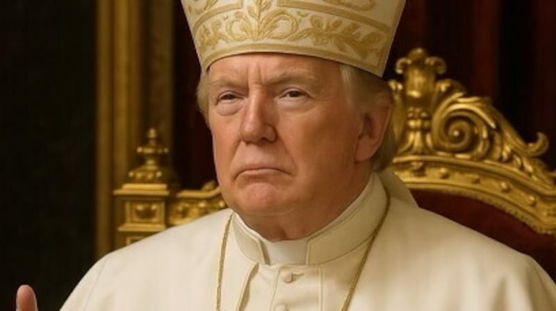 President Donald Trump shared an AI-generated image on Friday of himself dressed as the pope