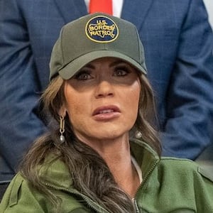 Homeland Security Secretary Kristi Noem has been criticized for a bizarre stunt during an official visit to the U.S.-Canada border.