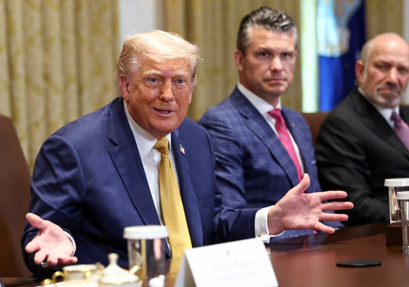 President Donald Trump blasted Jeffrey Epstein being brought up in a question from a reporter during his Cabinet meeting on July 8, 2025 as his administration defends its release of information in the case.