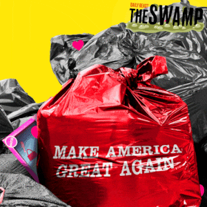 MAGA trash bag, hearts