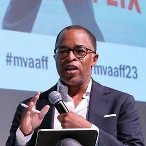 Former Washington Post opinion columnist Jonathan Capehart speaking on stage.