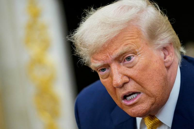U.S. President Donald Trump in the Oval Office at the White House in Washington, D.C.
