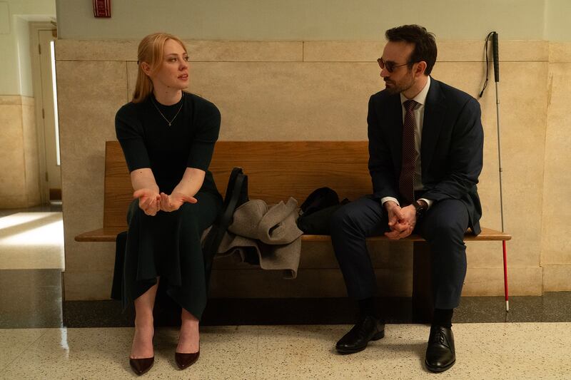 (L-R) Deborah Ann Woll and Charlie Cox.