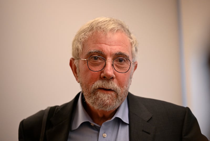 Nobel Memorial Prize in Economic Sciences winner Dr. Paul Krugman attends Conference a conference in Lisbon, Portugal. April 25, 2025.
