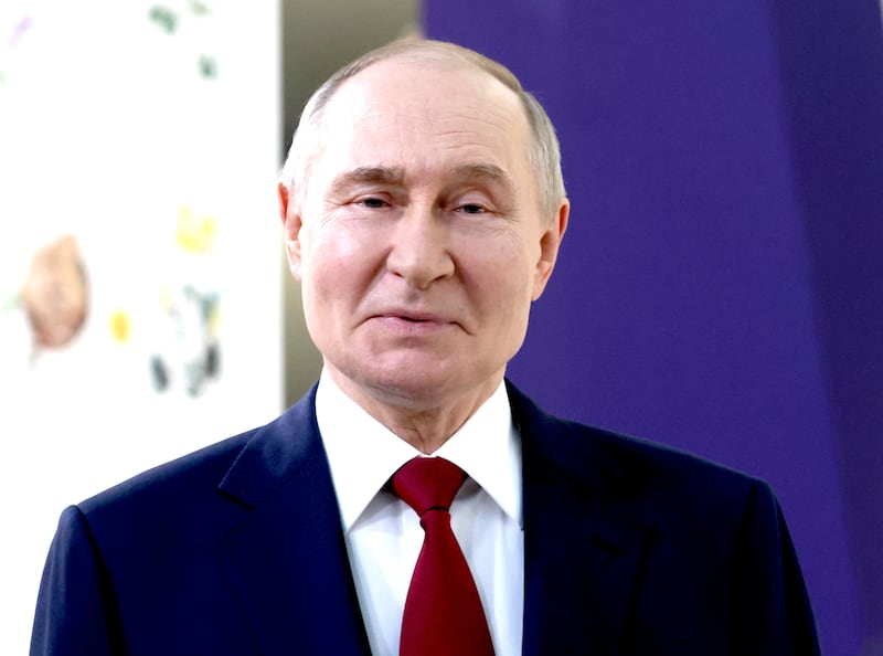 SIRIUS, RUSSIA - MAY 18 (RUSSIA OUT) Russian President Vladimir Putin makes a statement after his telephone call with U.S.President Donald Trump at the Siruis Education Center For Talented Children, May 18, 2025 in Sirius, Russia. Putin visited the Sirius Center, created in 2015 at the territory of former Black Sea Resort of Sochi. (Photo by Contributor/Getty Images)