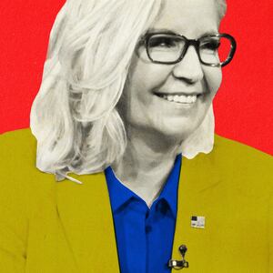 A photo illustration of Liz Cheney