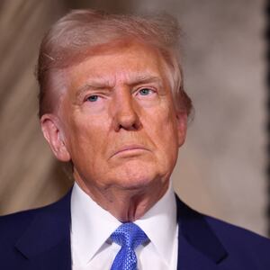 U.S. President Donald Trump looks on at Mar-a-Lago in Palm Beach, Florida, U.S., February 18, 2025.
