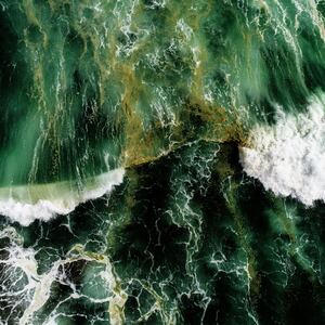 An illustration including a close up image of the Green Ocean.