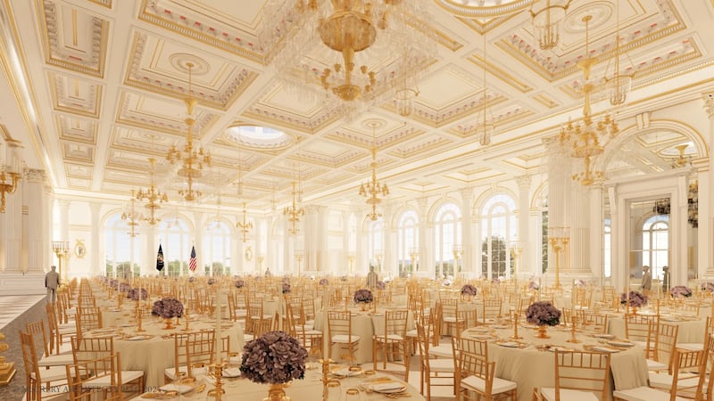State Ballroom interior view looking southwest.