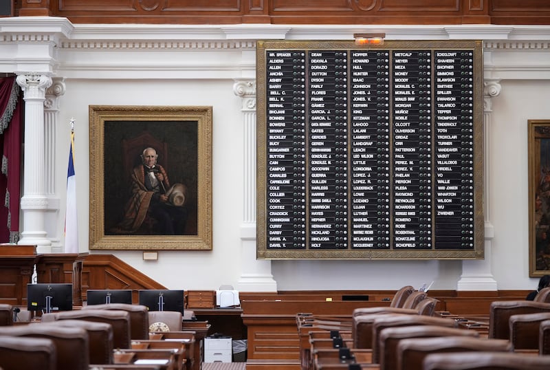 The House Chamber at the Capitol in Austin, Texas is pictured empty Aug. 5, 2025. A quorum was not present after most Democrat state representatives left Texas to break quorum and block a vote on a Republican plan for Congressional redistricting.