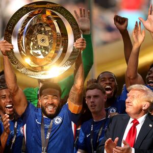 Trump basking in the reflected glory of the Club World Cup winners.