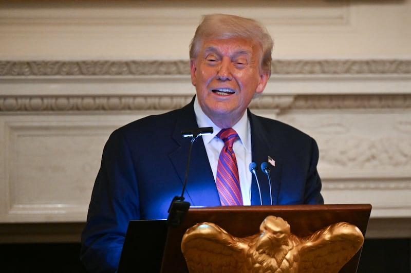 Trump at a White House dinner with Republican senators on Friday.