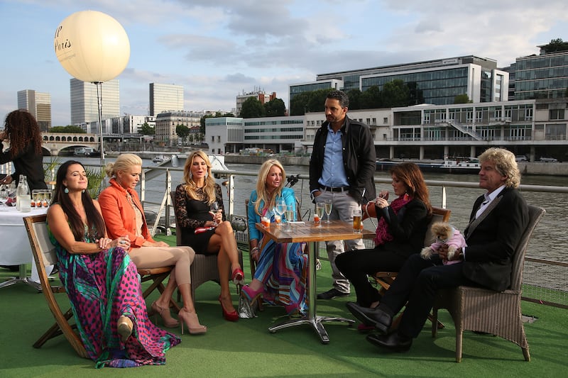 Photo still of Kyle Richards, Yolanda Foster, Brandi Glanville, Kim Richards, Mauricio Umansk, Lisa Vanderpump, and Ken Todd