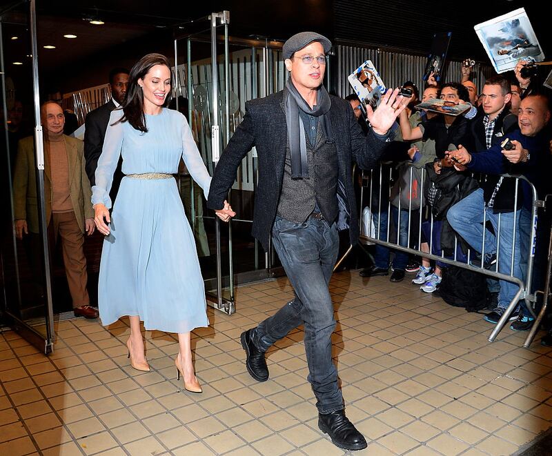 Angelina Jolie and Brad Pitt appear in New York City in 2015, just months before filing for divorce.