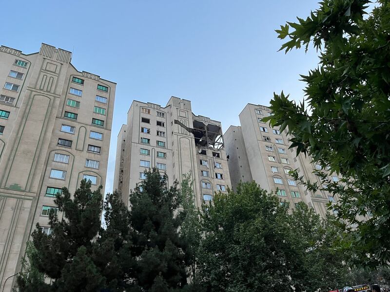A view of a building damaged following Israeli strikes, in Tehran, Iran, June 13, 2025.
