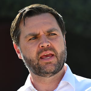 U.S. Vice President JD Vance speaks during a visit to the U.S.-Mexico border on March 05, 2025 in Eagle Pass, Texas.