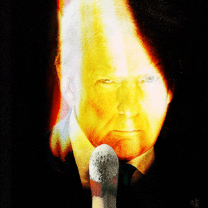 A lit match with Donald Trump's official portrait in the flame