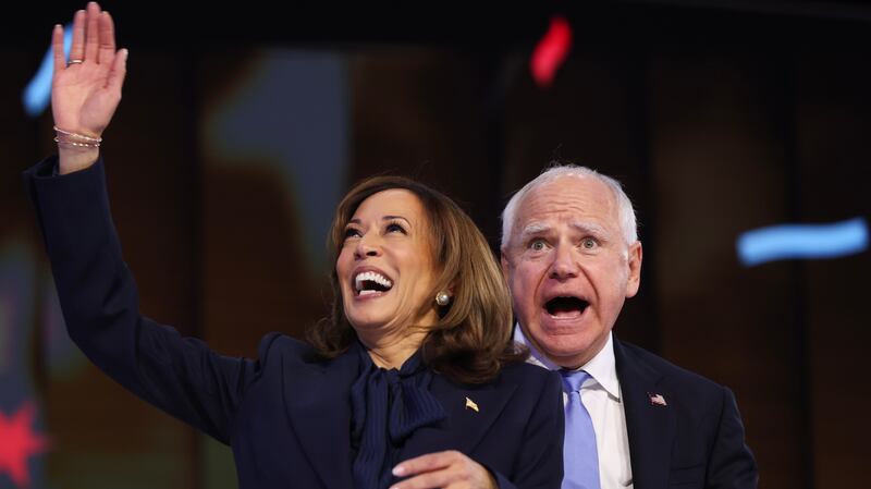 Kamala Harris and Minnesota Gov. Tim Walz.