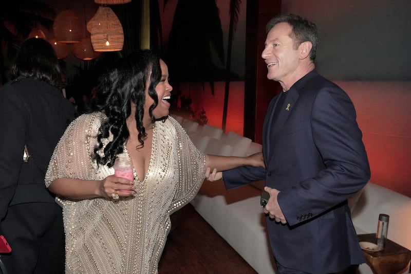 Natasha Rothwell and Jason Isaacs attend the after-party for the world premiere of "The White Lotus" Season 3 at Paramount Studios on February 10, 2025 in Los Angeles, California.