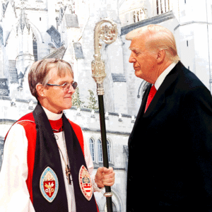 Bishop Mariann Budde and Donald Trump