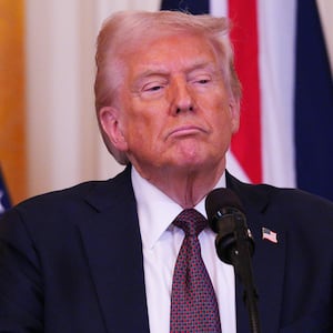 President Donald Trump speaks during a press conference in the East Room at the White House on February 27, 2025 in Washington, DC.