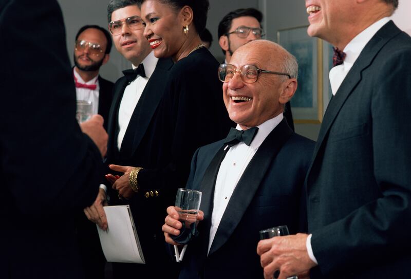 Milton Friedman attends a 1986 Beverly Hills charity dinner in his honor.