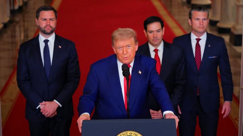 Donald Trump delivers an address to the nation at the White House in Washington, D.C., U.S. June 21, 2025, following U.S. strikes on Iran's nuclear facilities.