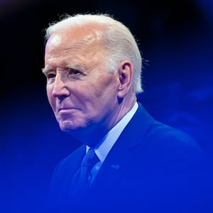 President Joe Biden attends a ceremony at Joint Base Myers-Henderson Hall in Arlington, Virginia, on January 16, 2025.