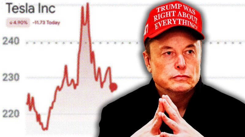 Elon Musk, Tesla stock composite