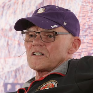 James Carville speaks onstage during Politicon 2018 at Los Angeles Convention Center on October 21, 2018.