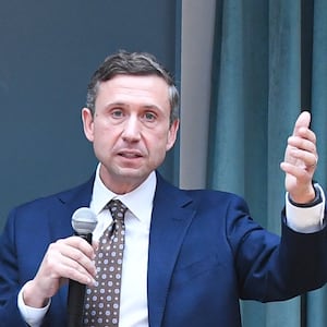 Ken Martin, DNC Chair Candidate, speaks at the "Win With Workers" Rally and Press Conference