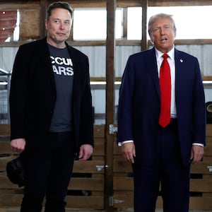 Donald Trump addressed Elon Musk being at Mar-a-Lago, saying he likes the Tesla boss being around.