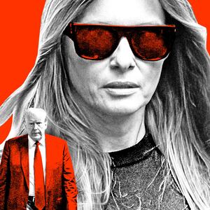 A photo illustration of Melania and Donald Trump