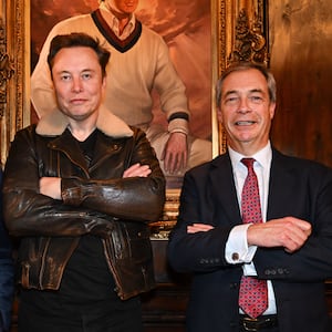 Nigel Farage and Nick Candy meet with Elon Musk at Mar-a-Lago on Monday, December 16, 2024.