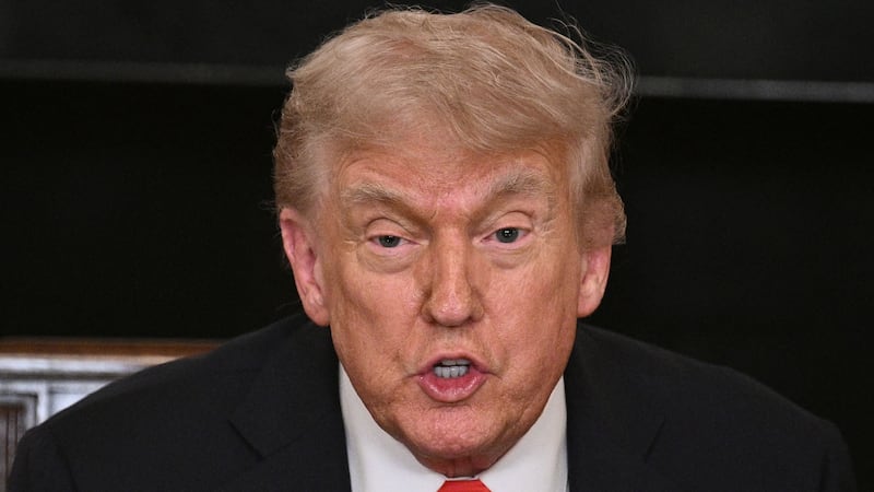 US President Donald Trump speaks during a roundtable discussion with the Fraternal Order of Police in the State Dining Room of the White House in Washington, DC, on June 5, 2025.