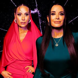 A photo illustration of Dorit Kemsley and Kyle Richards.