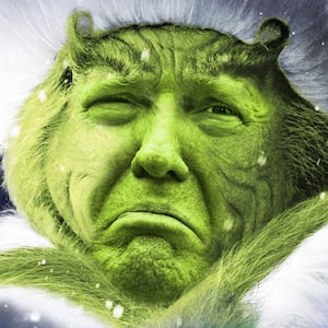 A photo illustration of President Donald Trump as The Grinch.
